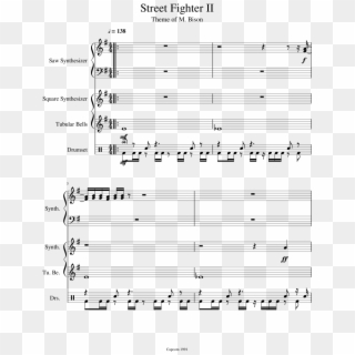 Street Fighter Ii Sheet Music 1 Of 10 Pages - Street Fighter Vega Theme Violin, HD Png Download