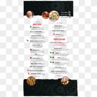 Appetizers - Soups - Salads - Bruschetta - Mozza Sticks - Brochure, HD Png Download