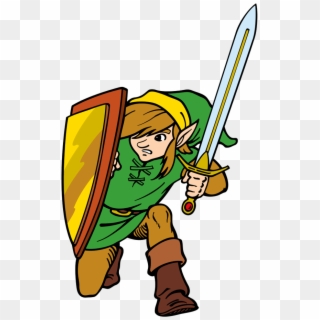 Link-defending - Artwork Zelda 2 The Adventure Of Link, HD Png Download