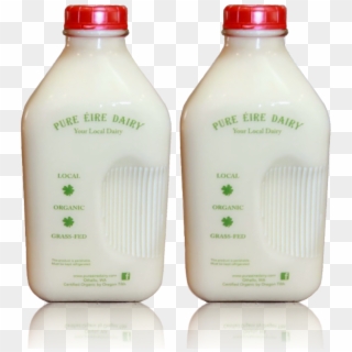 Glass Bottles Of Pure Eire Dairy Farm Fresh Milk - Plastic Bottle, HD Png Download