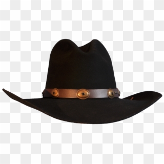 Black Wool Felt Cowboy Hat With Leather Trim Png - Black Cowboy Hat Png, Transparent Png
