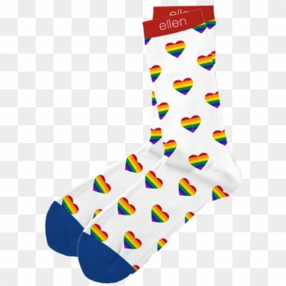 Ellen Degeneres Show Rainbow Heart Socks Png Free Library - Sock, Transparent Png