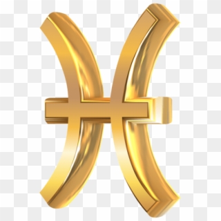 Download Pisces 3d Gold Zodiac Sign Clipart Png Photo - Cross, Transparent Png