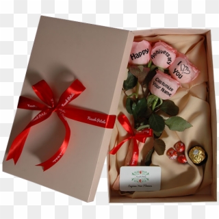 4pink Rose Anniversary Gift Box - Happy Anniversary Gift With Red Rose, HD Png Download