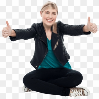 Free Png Download Women Pointing Thumbs Up Png Images - Thumb, Transparent Png