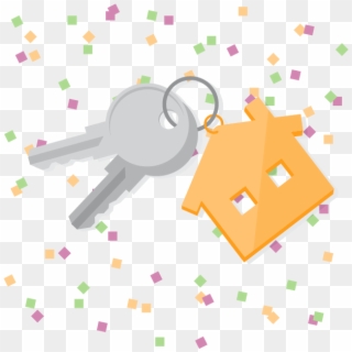 House Keys With New Year's Confetti In Background - New Year New Home, HD Png Download