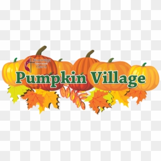 Pumpkin Village Logo - Fall Leaves And Pumpkin Clip Art, HD Png Download