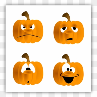 Pumpkin With Faces Clipart , Png Download - Smiley Face Pumpkin Cartoon, Transparent Png