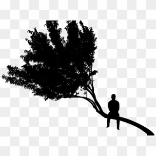 This Free Icons Png Design Of Man Sitting On Tree Silhouette, Transparent Png
