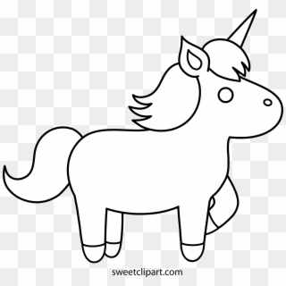 Unicorn Clipart Outline - Simple Colouring, HD Png Download