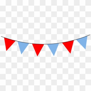 Red, Decorations, Blue, Triangle, Banner, Party, Flags - Red White And Blue Bunting Transparent Background, HD Png Download