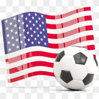 Soccerball With Waving Flag - Black And White American Flag Room, HD Png Download