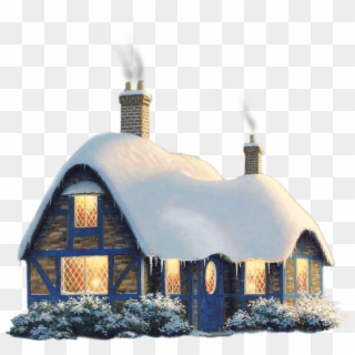 Png Royalty Free Download Snowy Winter House Png Places - Christmas House Transparent Background, Png Download