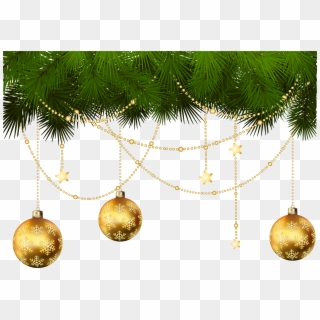 Christmas Tree Christmas Ornament Clip Art - Transparent Gold Christmas Ornaments Png, Png Download