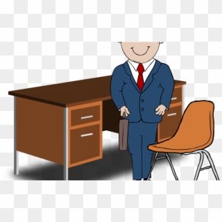 People 024 Teacher Desk Chair - First Day At Work Clipart, HD Png Download