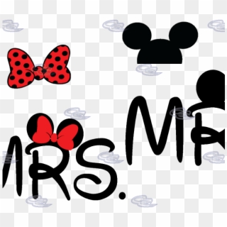 Mr Mrs Minnie Mouse Bow And Mickey Mouse Ears On Hood - Mr And Mrs Mickey Mouse, HD Png Download
