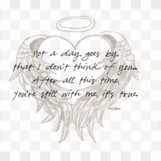 Half Of My Heart Is In Heaven With My Angel Png - Angel Love Tattoo Designs, Transparent Png