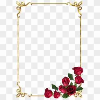 Frames Png Douradas Com Rosa Vermelhas - Borders Flowers Design Free, Transparent Png