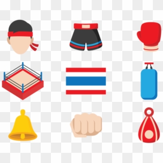 Muay Thai Icons Vector - Muay Thai Icon Png, Transparent Png