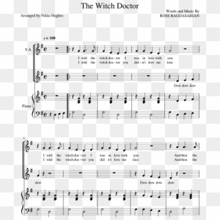 The Witch Doctor Sheet Music For Piano, Voice Download - Halloween Tenor Saxophone Sheet Music, HD Png Download