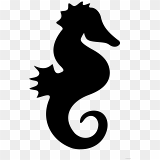 Seahorse Silhouette Animal Free Black White Clipart - Seahorse Silhouette, HD Png Download