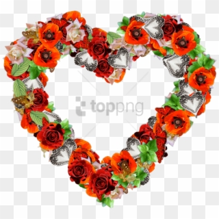 Free Png Download Heart Made Of Poppies And Roses Png - Happy Valentines Day 2019 Images Hd, Transparent Png