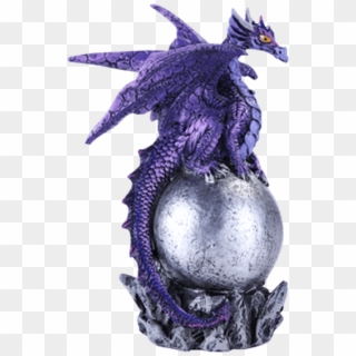 Library Dragon On Silver Orb Cc From Dark - Gothic Dragon Statue, HD Png Download