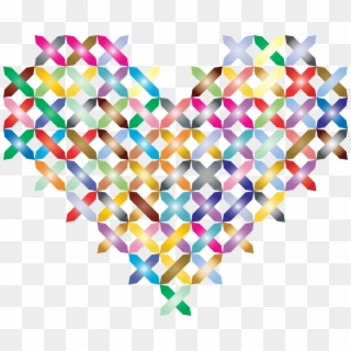 This Free Icons Png Design Of Cross Stitched Heart - Colourful Heart Png, Transparent Png