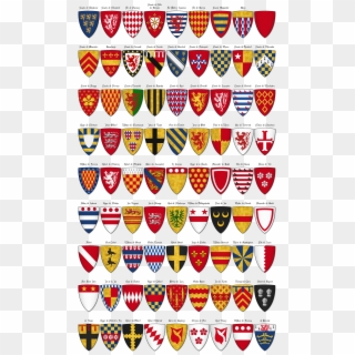 File - Charles' Roll - Panel 1 - Shields 1 Through - Medieval Heraldry, HD Png Download