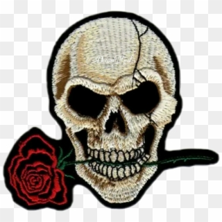#skulls #totenkopf #rose #gothic #steampunk #schwarz - Skull Patch, HD Png Download