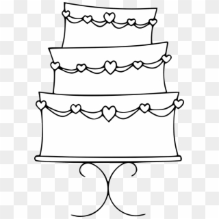 Cake Black And White Wedding Cake Clipart Black And - Wedding Cake Line Art, HD Png Download