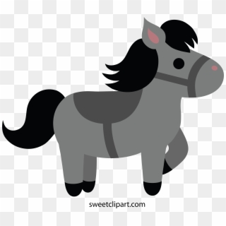 Cute Gray Horse Clip Art Sweet Ⓒ - Cute Cartoon Horse Png, Transparent Png