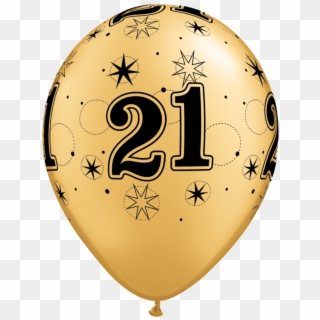 21 Balloon Png - 21 Black And Gold, Transparent Png