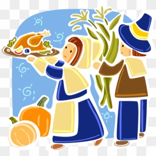 Dinner Vector Thanksgiving - Thanksgiving Clipart Blue, HD Png Download