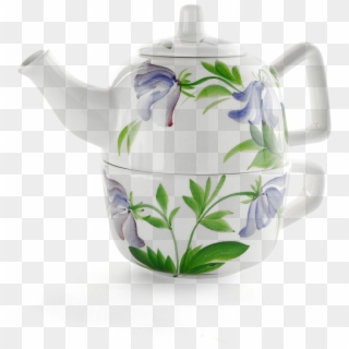 Picture Of Columbine Teapot With Cup Aboca Museum Collection - Teapot, HD Png Download