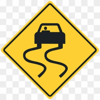 Traffic Sign Road Sign Caution Slick Icy Roads - Slippery When Wet Clipart, HD Png Download
