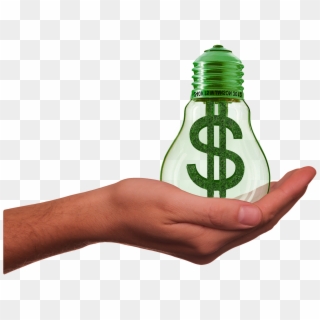Image Of A Hand Holding An Incandescent Lightbulb - Save Money On Solar Energy, HD Png Download