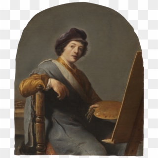 Self-portrait Of An Artist Seated At An Easel - Self Portrait Gerrit Dou, HD Png Download
