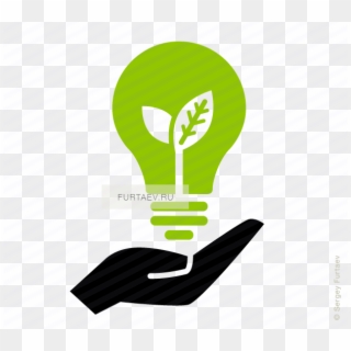 Light Bulb On Hand Icon Of Holding - Light Bulb With Plant Inside Vector, HD Png Download