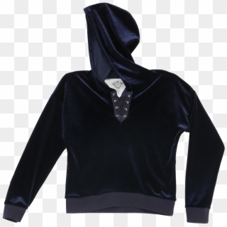 Girls Long Sleeve Velvet Lace Front Hooded Pullover - Hoodie, HD Png Download
