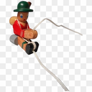 A Vintage Wooden Toy Mountain Climber Who Climbs The - Cartoon, HD Png Download