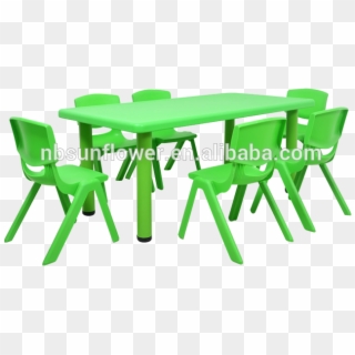 Green Kids Party Tables And Chairs Adjustable, Practical - Picnic Table, HD Png Download