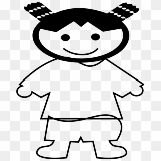 Computer Icons China Child Download Girl - Fat Girl Kids Clipart Black And White, HD Png Download