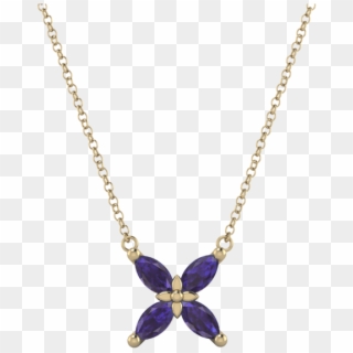 Marquise Cut Ethical Gemstone And Recycled Gold Flower - Necklace, HD Png Download