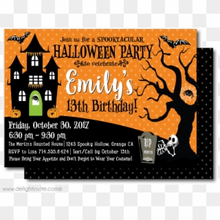 K#friendly Halloween Birthday Invitations [di-10411fc] - Halloween Theme Party Invites, HD Png Download