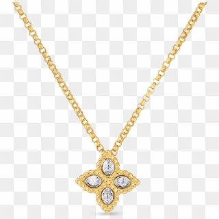 Princess Flower Small Pendant With Diamonds - Necklace, HD Png Download