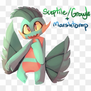 Sceptile/grovyle And Marshtomp Fusion - Cartoon, HD Png Download