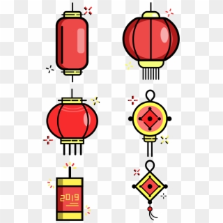 Red Winter Elements Spring Festival Lanterns Png And, Transparent Png