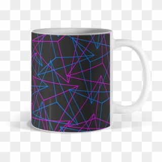 Abstract Geometric 3d Triangle Pattern In Blue / Pink - Coffee Cup, HD Png Download