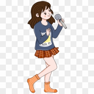 Cartoon Hand Drawn Girl Manga Character Png And Psd - รูป การ์ตูน เด็ก ผู้หญิง ร้องเพลง, Transparent Png